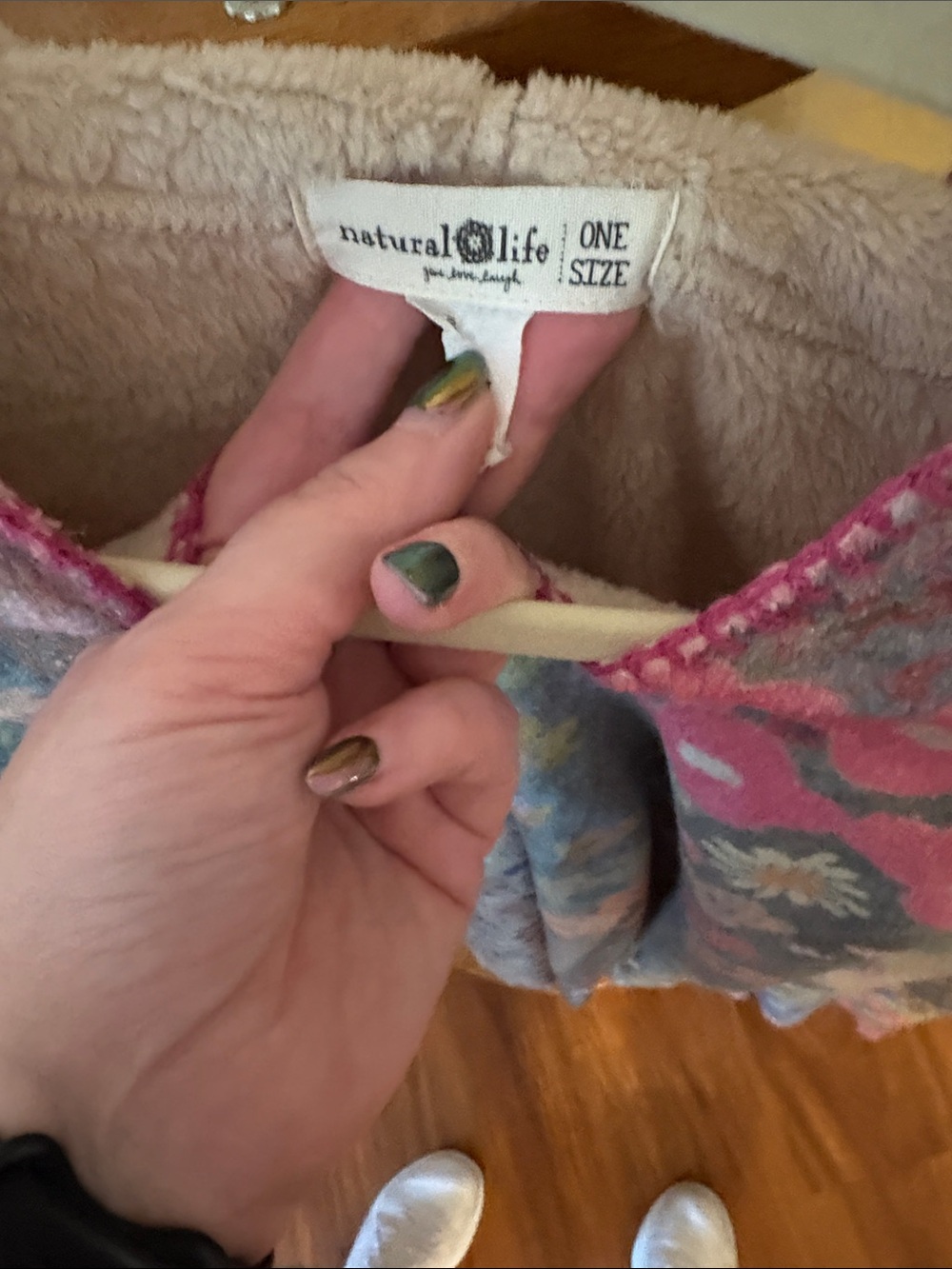 NATURAL LIFE Pink Multicolor Floral Hoodie Pullover - Picture 3 of 6